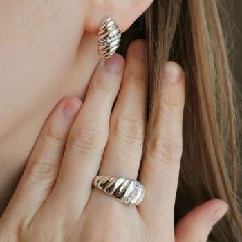 Серебряное кольцо с куб.цирконом и золотом MVR2169GCZ