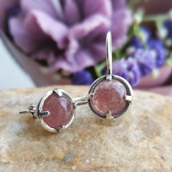 Серебряные серьги с кварцем 01E851QZ