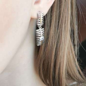 Серебряные серьги с куб.цирконом и золотом MVE2168GCZ