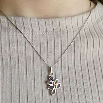 Серебряный кулон с гранатом и золотом MVP1586GGR