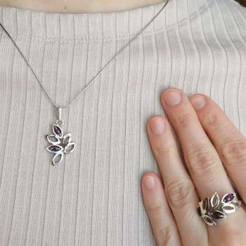 Серебряный кулон с гранатом и золотом MVP1586GGR