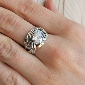 Серебряное кольцо с куб.цирконом и золотом MVR2183GCZ