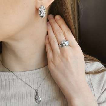 Серебряное кольцо с куб.цирконом и золотом MVR2183GCZ