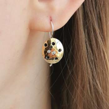 Серебряные серьги с куб.цирконом и золотом MVE1577GCZ