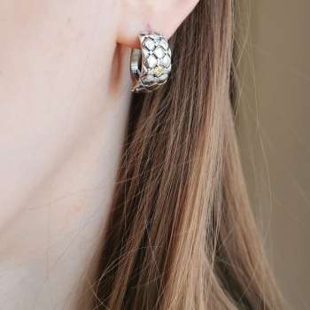 Серебряные серьги с куб.цирконом и золотом MVE2159GCZ