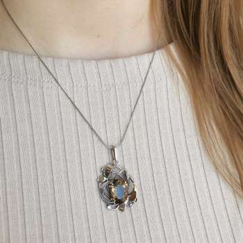 Серебряный кулон с куб.цирконом и золотом MVP2136GCZ