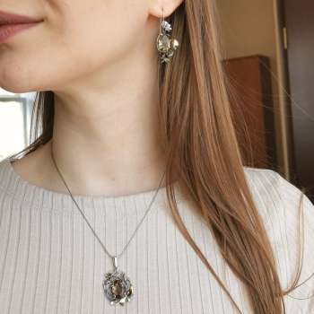 Серебряный кулон с куб.цирконом и золотом MVP2136GCZ