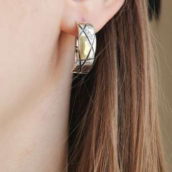 Серебряные серьги с куб.цирконом и золотом MVE2107GCZ