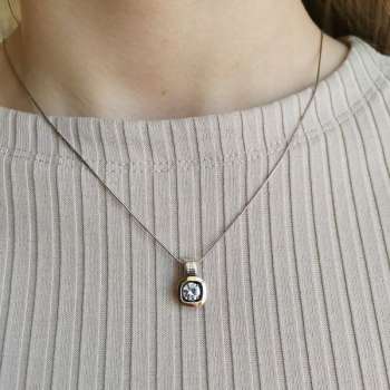 Серебряный кулон с куб.цирконом и золотом MVP2160GCZ