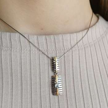 Серебряный кулон с куб.цирконом и золотом MVP2168GCZ