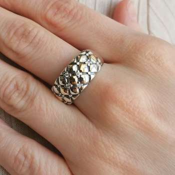 Серебряное кольцо с куб.цирконом и золотом MVR2159GCZ