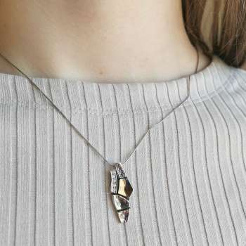 Серебряный кулон с куб.цирконом и золотом MVP1992GCZ