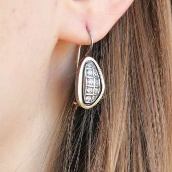 Серебряные серьги с куб.цирконом и золотом MVE1313GCZ