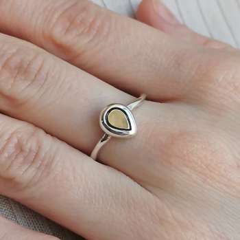 Серебряное кольцо с золотом MVR2177G