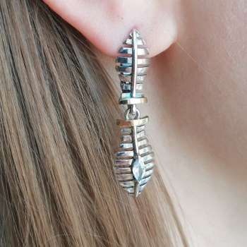 Серебряные серьги с куб.цирконом и золотом MVE2166GCZ