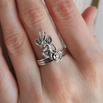 Серебряное кольцо с золотом MVR1901G