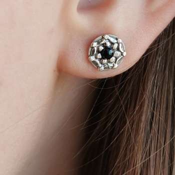 Серебряные серьги с ониксом MVE2133ON