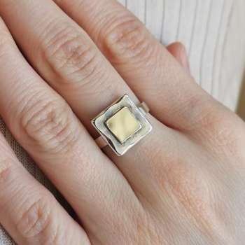 Серебряное кольцо с золотом MVR1922G