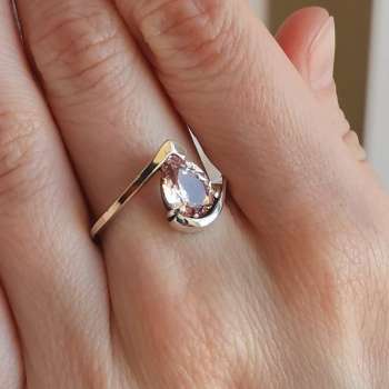 Серебряное кольцо с куб.цирконом и золотом MVR2170GCZ