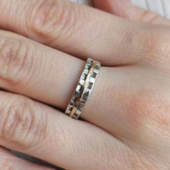 Серебряное кольцо с золотом MVR2098G