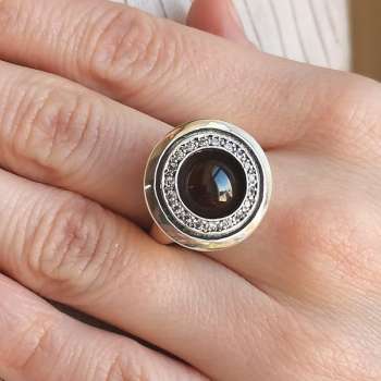 Серебряное кольцо с гранатом и куб.цирконом MVR1065GR