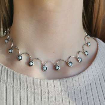 Серебряное колье с жемчугом MVN2072PL