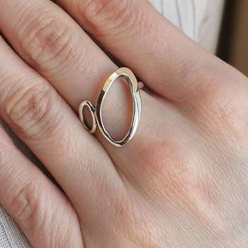 Серебряное кольцо с золотом MVR3129G