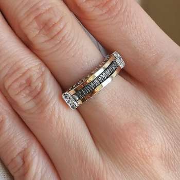 Серебряное кольцо с куб.цирконом и золотом MVR1985GCZ