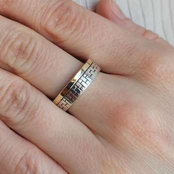 Серебряное кольцо с золотом MVR2103G