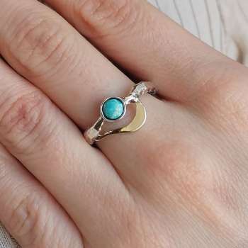 Серебряное кольцо с бирюзой и золотом MVR1961GTQ
