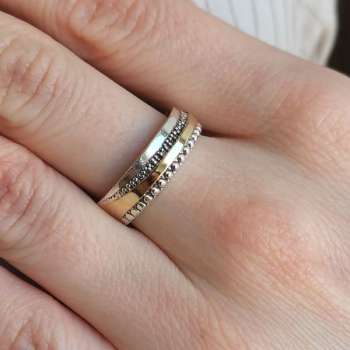 Серебряное кольцо с золотом MVR2112G