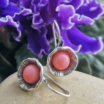 Серебряные серьги с кораллом 01E2337CR