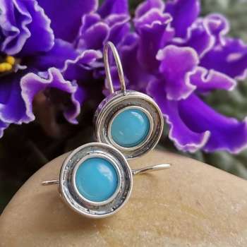 Серебряные серьги с халцедоном 01E1383HL