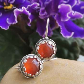 Серебряные серьги с сердоликом 01E3573SR