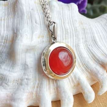 Серебряный кулон с сердоликом и золотом MVP1375GSR