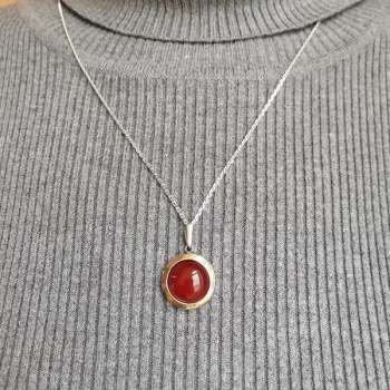 Серебряный кулон с сердоликом и золотом MVP1375GSR