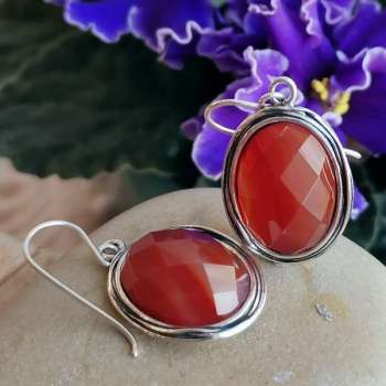 Серебряные серьги с сердоликом 01E1832SR