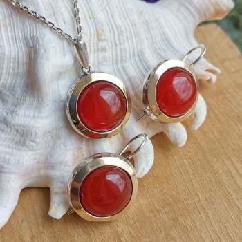 Серебряные серьги с сердоликом и золотом MVE1375GSR