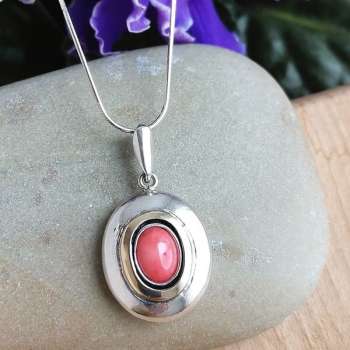 Серебряное колье с кораллом и золотом MVN1731GCR