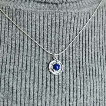 Серебряное колье с лазуритом 01N2120LZ