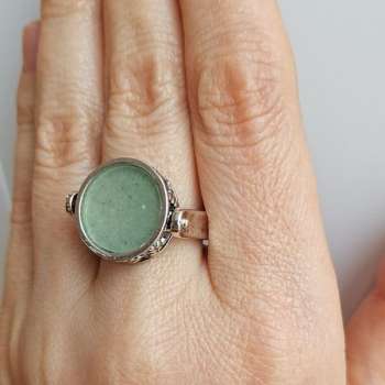 Серебряное кольцо с лазуритом и авантюрином 01R465LZ