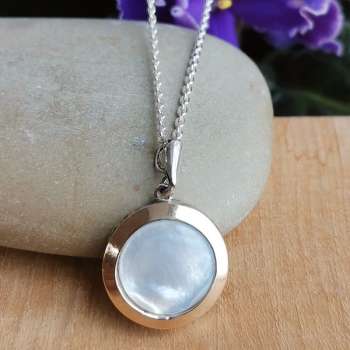 Серебряный кулон с перламутром и золотом MVP1375GPL