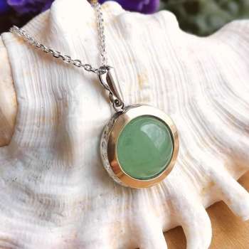 Серебряный кулон с авантюрином и золотом MVP1375GAV