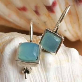 Серебряные серьги с халцедоном 01E064HL/1