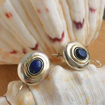 Серебряные серьги с лазуритом и золотом MVE1731GLZ