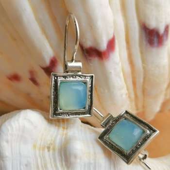 Серебряные серьги с халцедоном 01E057HL/1