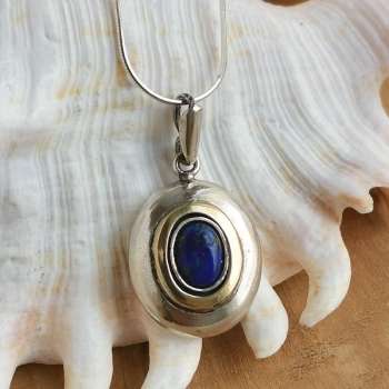 Серебряное колье с лазуритом и золотом MVN1731GLZ