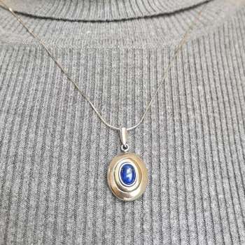 Серебряное колье с лазуритом и золотом MVN1731GLZ