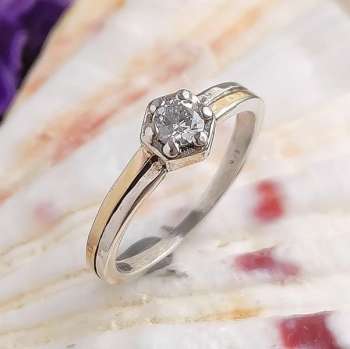 Серебряное кольцо с куб.цирконом и золотом MVR2138GCZ