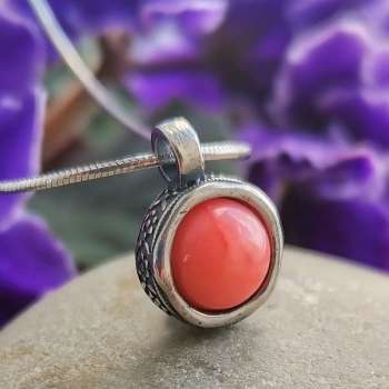 Серебряное колье с кораллом DN001CR